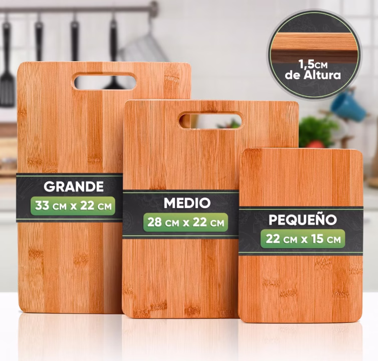 tabua de cozinha de bambu